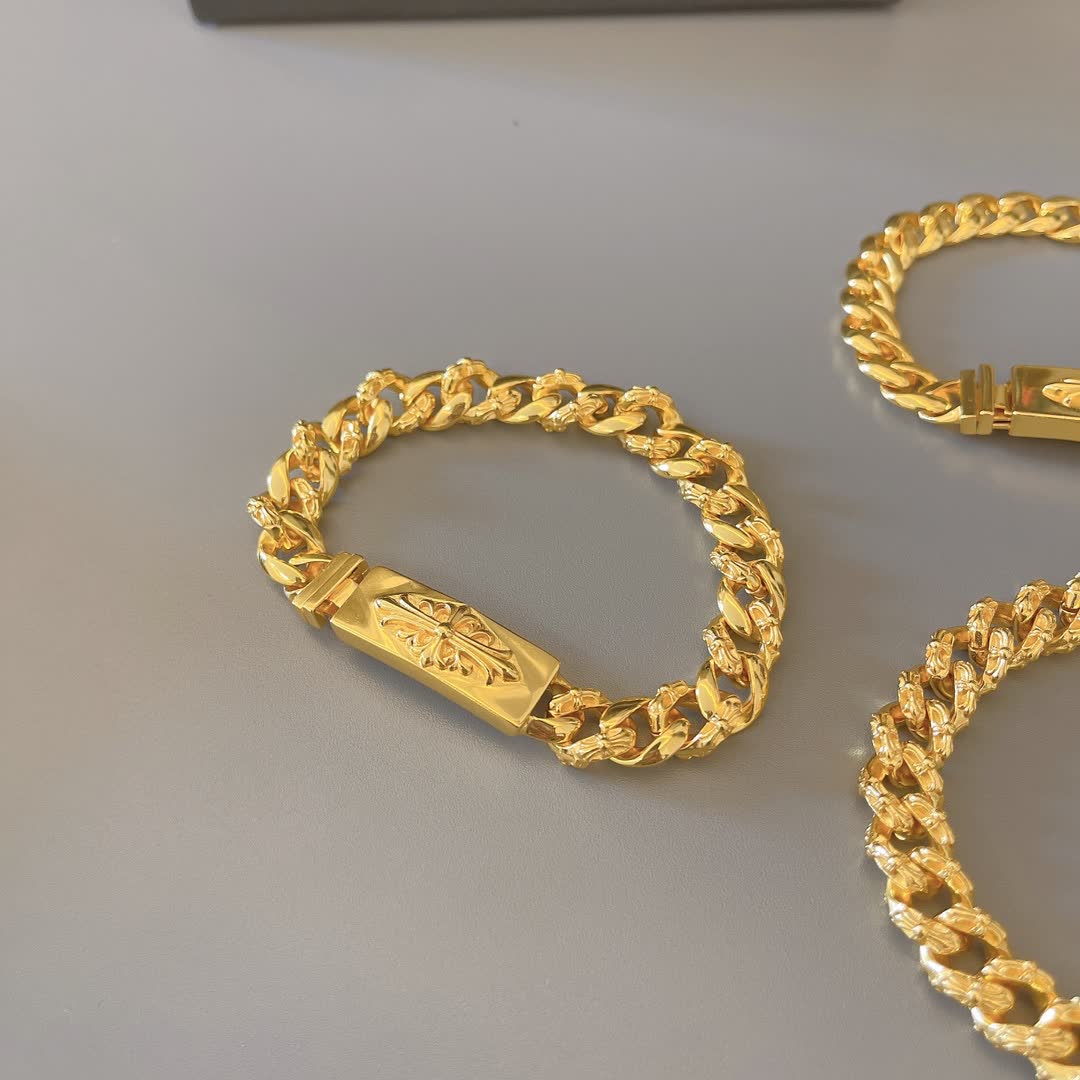 Chrome Hearts Gold-Plated Chain Bracelets
